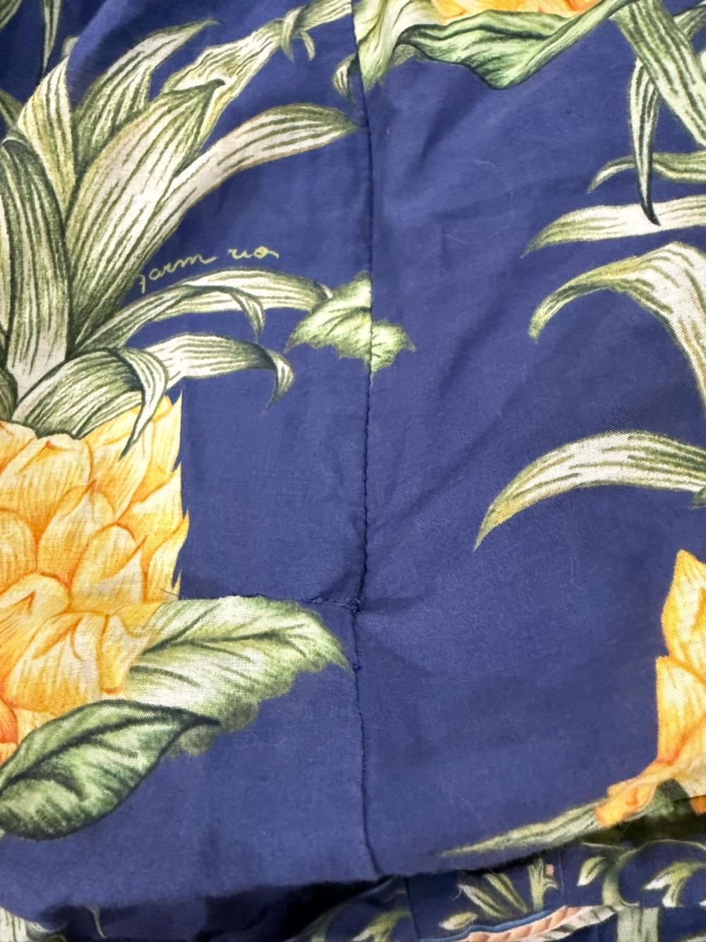 Farm Rio Blue Delicate Pineapple Sleeveless Halter Midi Dress size large